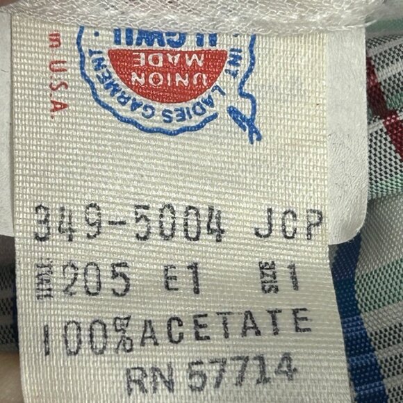 Vintage Plaid Baby Dress 0-3 Months / 3-6 Months Tartan Plaid Holiday Union Made - Picture 6 of 6